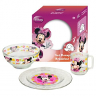 Snídaňový jídelní set Minnie Mouse talířek, hrnek, miska 